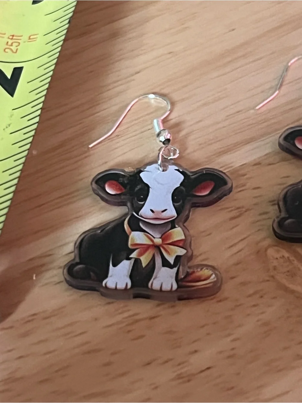 Cute Black & White Cow earrings - Playful Farm Animal Accessory E202